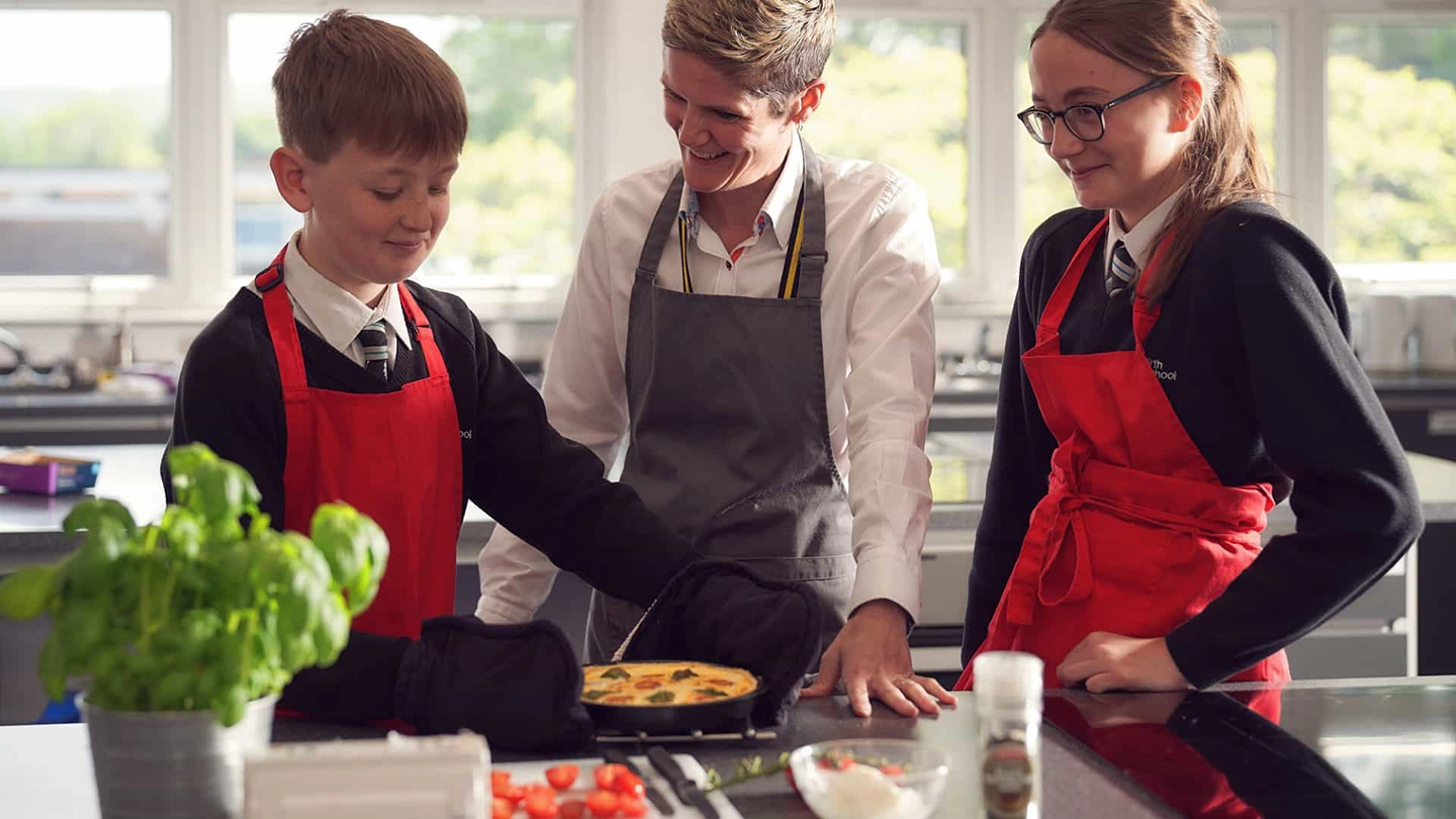 holmfirth high school students cooking in class