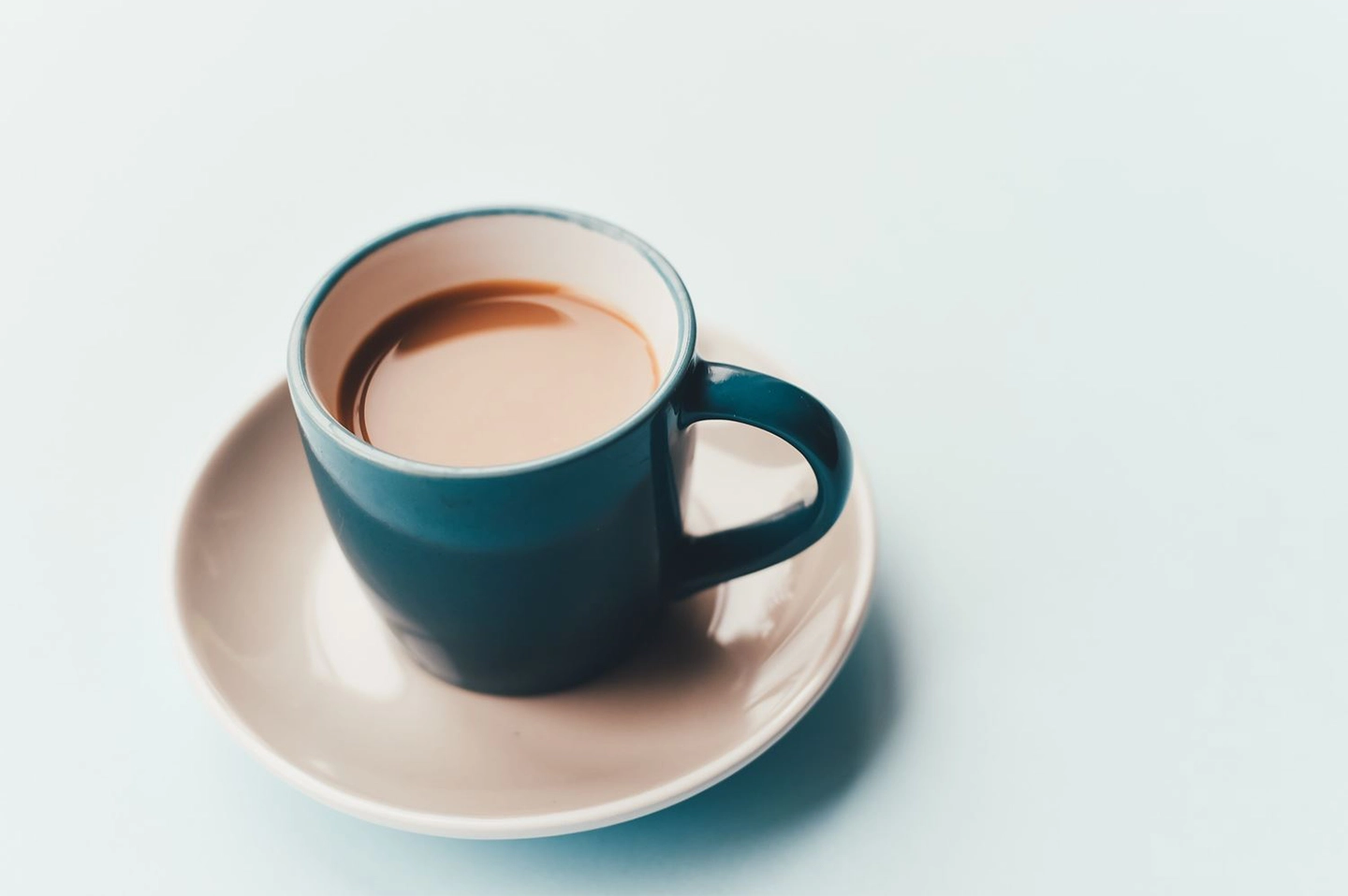 cup of tea on a blue background