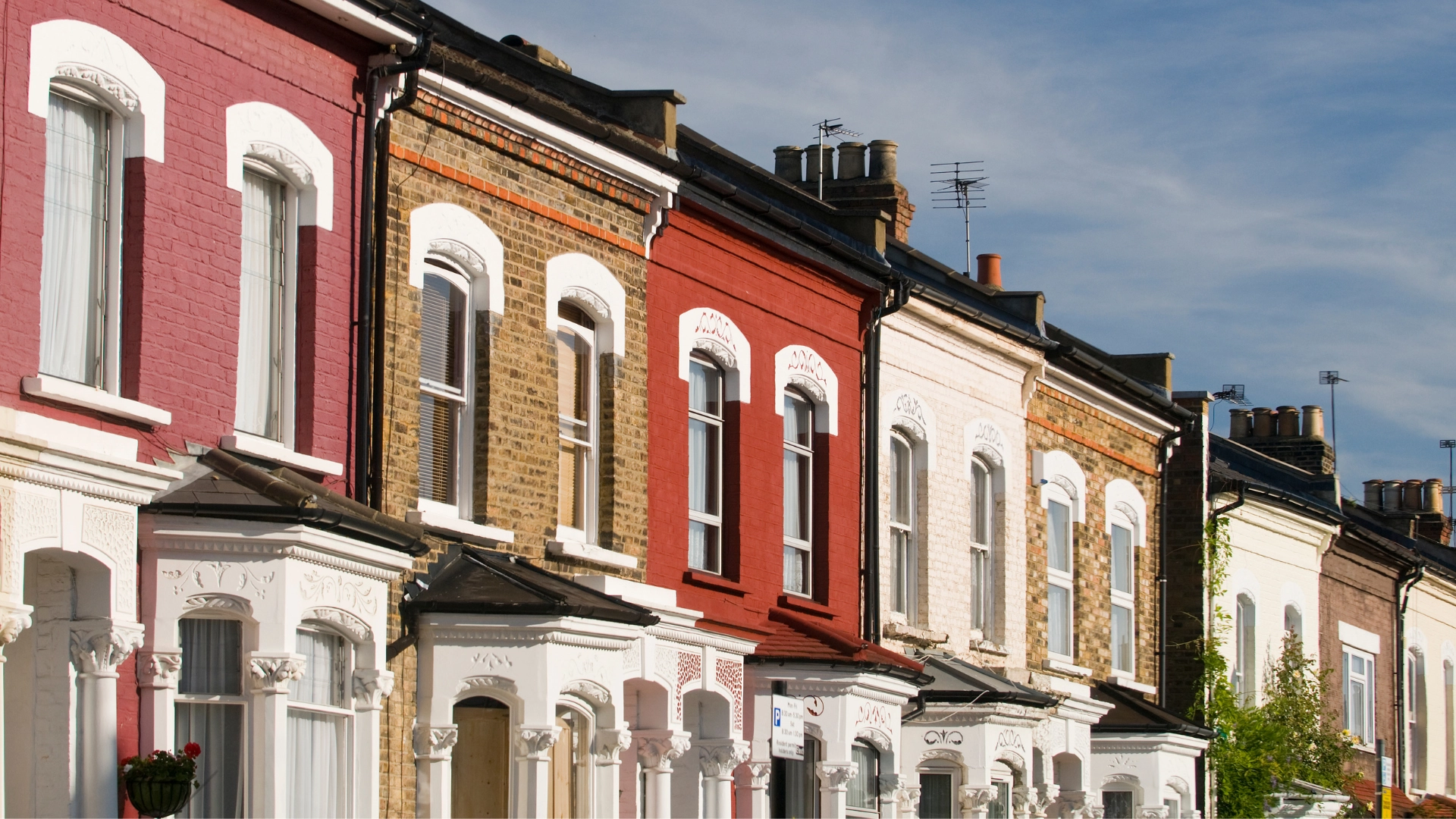row of colourful houses
